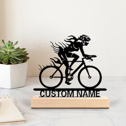 Personalisiertes Radfahrermetallzeichen
