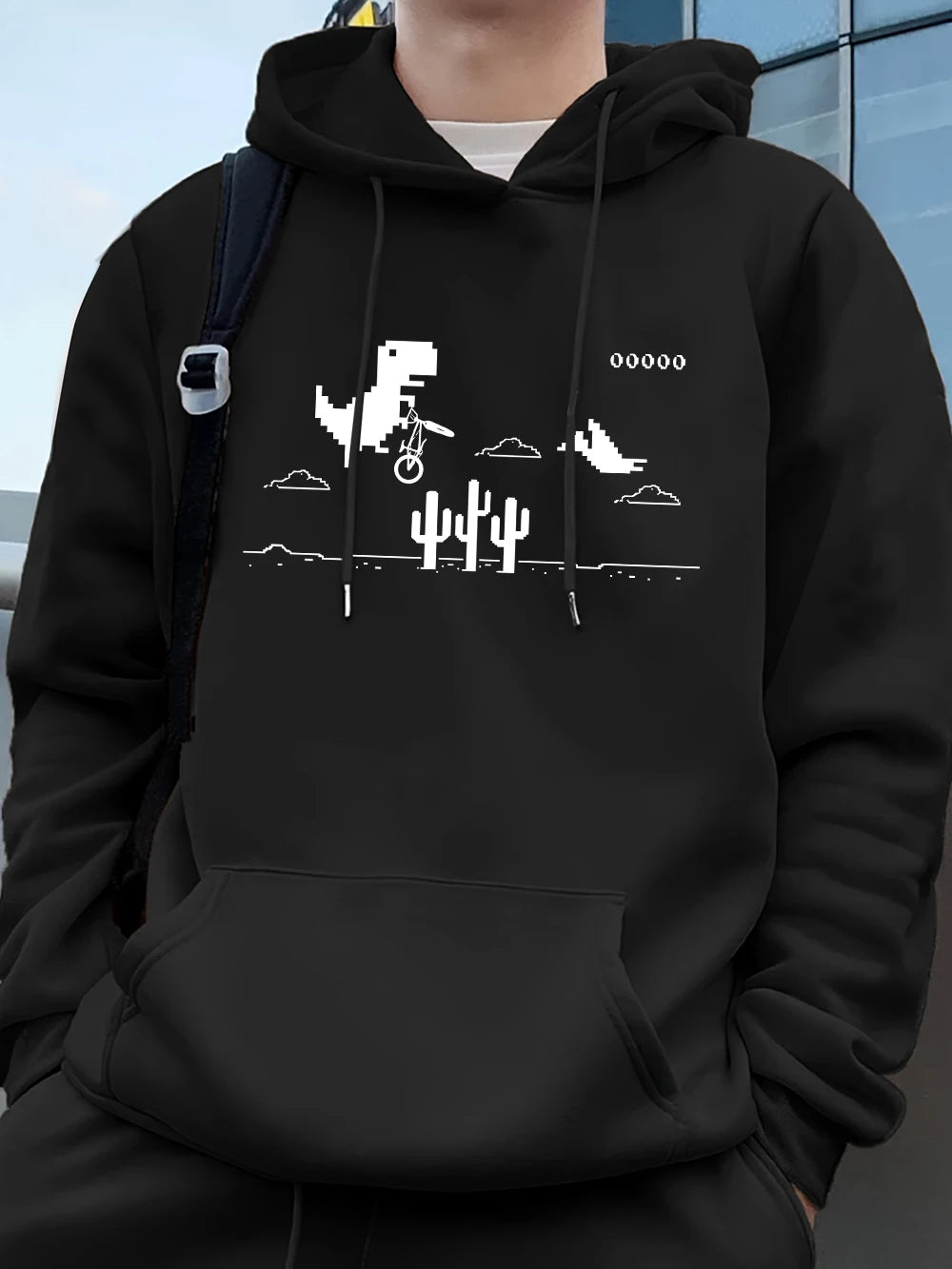 Offline Dino Pixel Art Hoodie