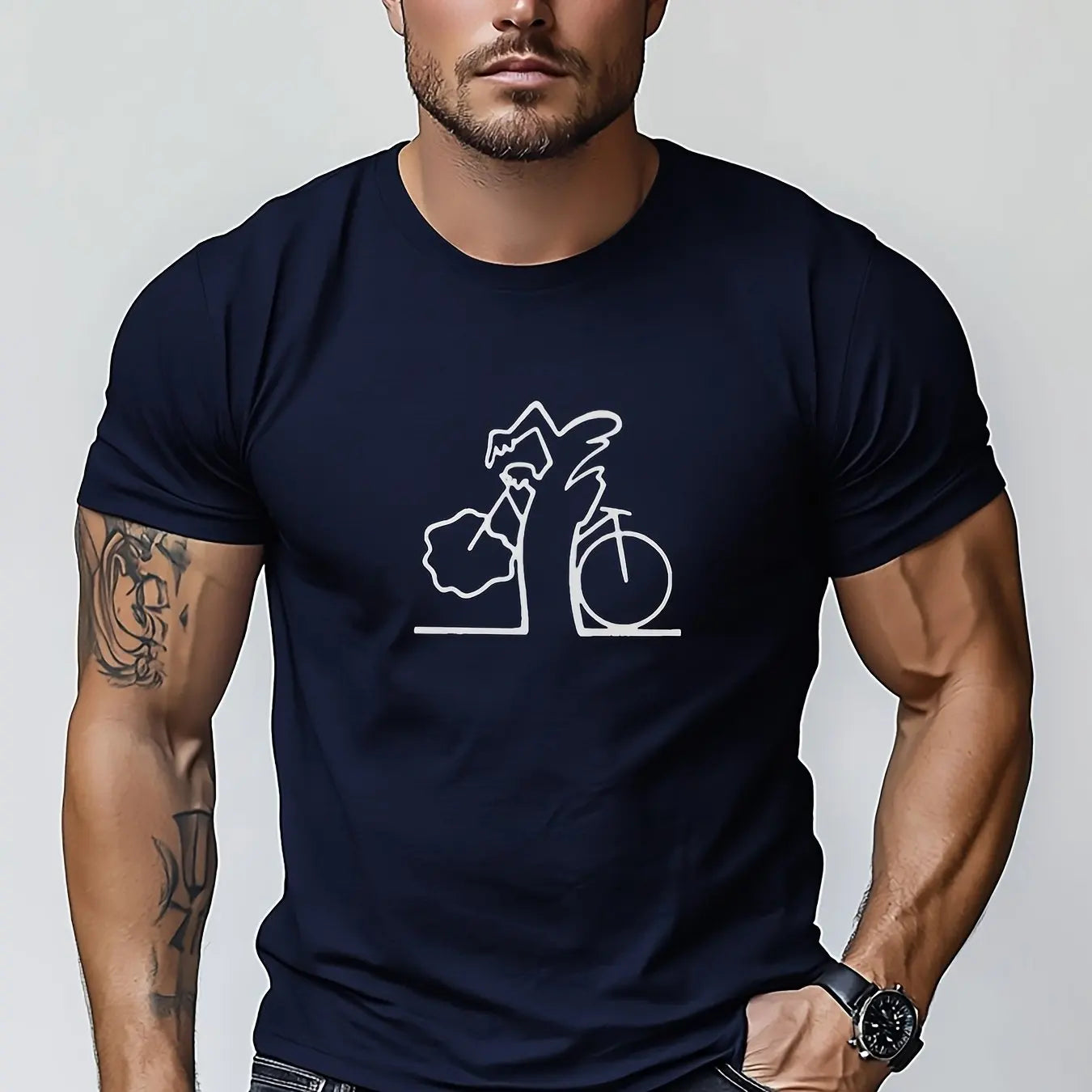 Camisa de algodón con diseño ciclista
