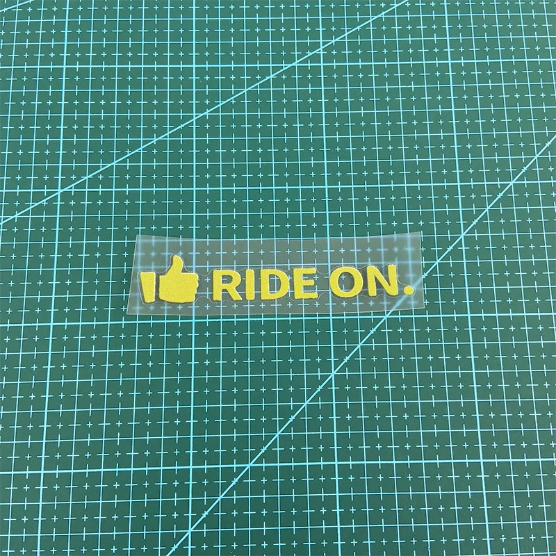"Ride On" Waterproof Bicycle Frame Sticker – Top Tube & Handlebar Decal