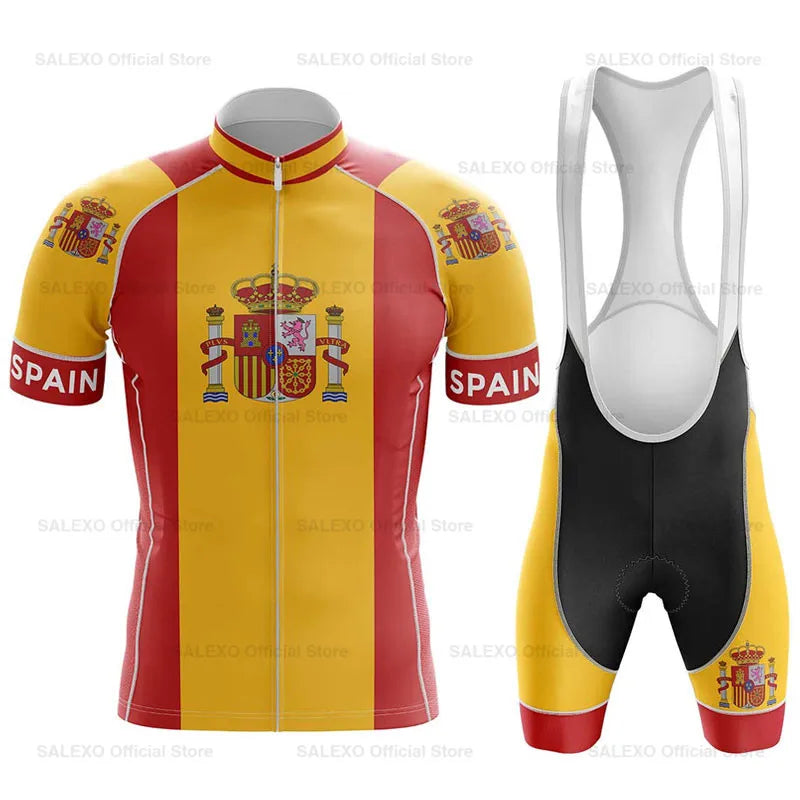 Spain Men Team Cycling Jersey Set