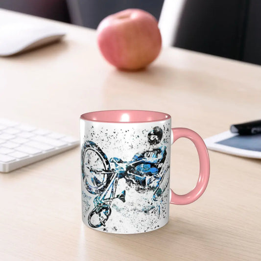 BMX Rider Ceramic Coffee Mug – Cycling Gift