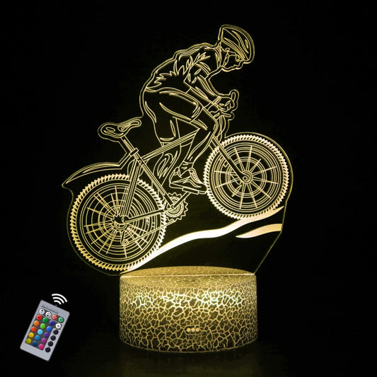 Lampada a led illusione 3D di mountain biker 3D
