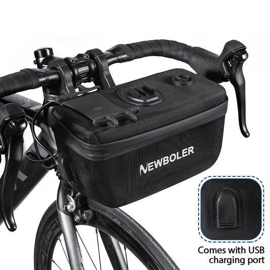4-in-1 Bike Handlebar Bag – EVA Hardshell, 2.5L, USB Port & Quick Release