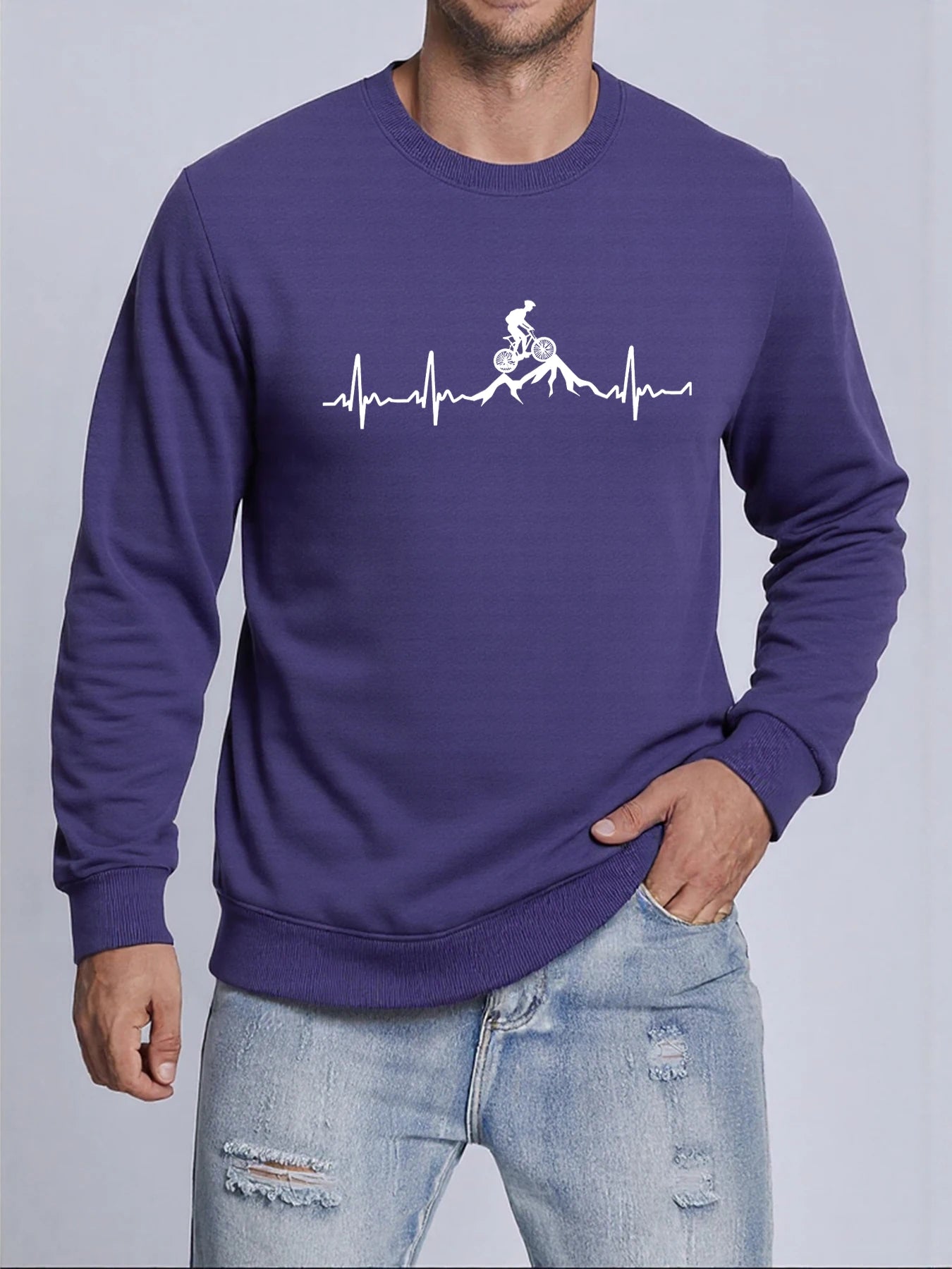 Cycling Heartbeat Crewneck Sweatshirt