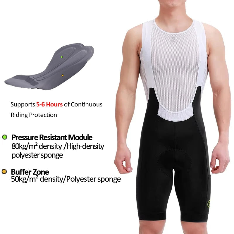 Men’s Cycling Bib Shorts High-Waisted