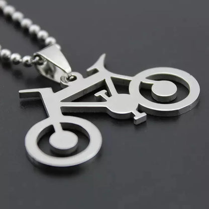 Stainless Steel Bicycle Pendant Necklace Punk