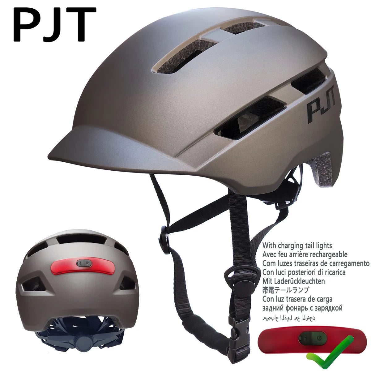 Cycling Helmet USB Rechargeable Tail Light 