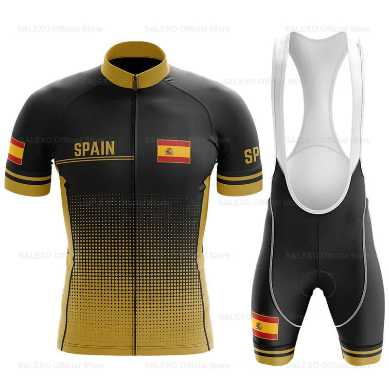 Spain Men Team Cycling Jersey Set