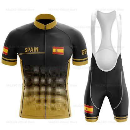Spain Men Team Cycling Jersey Set