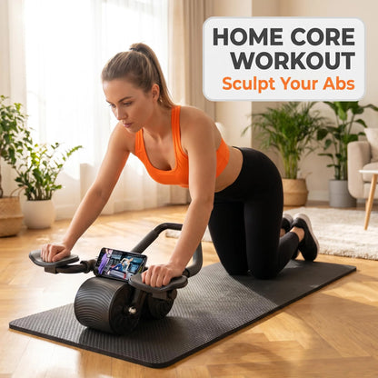3-in-1 AB Roller Core Workout Set – Knee Pad, Phone Holder & Timer