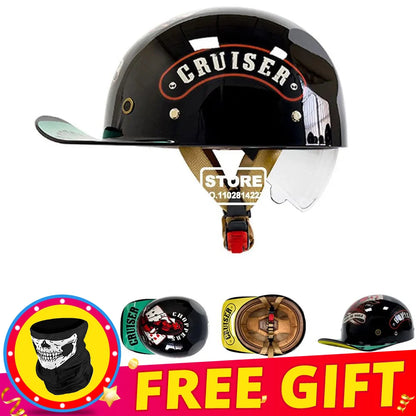 Retro Baseball Cap-Style Motorcycle Helmet