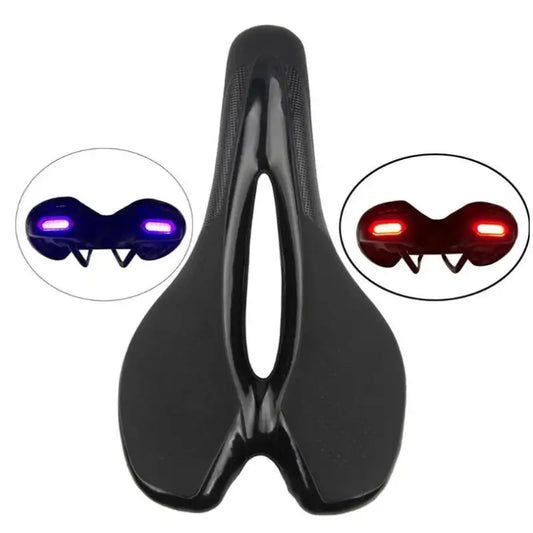 Bike Seat with Built-In USB Rear Light – Ergonomic MTB Saddle
