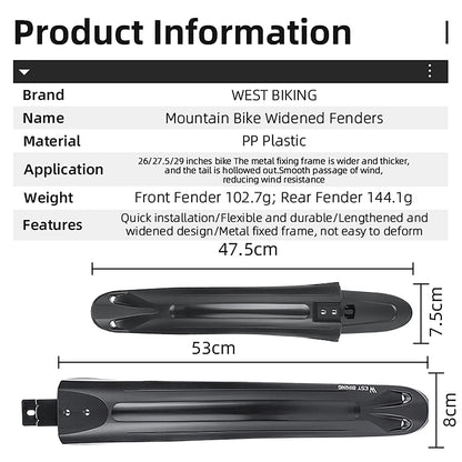 2Pcs Bike Fenders Mudguard
