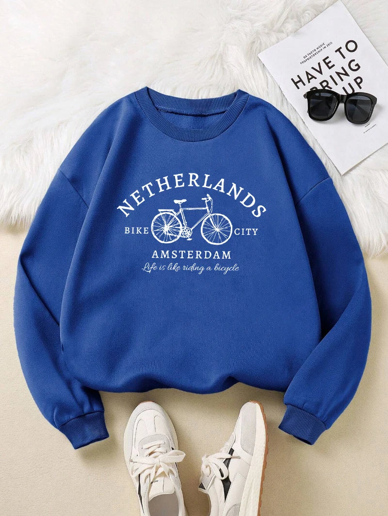 Netherlands Bike City Crewneck Sweatshirt