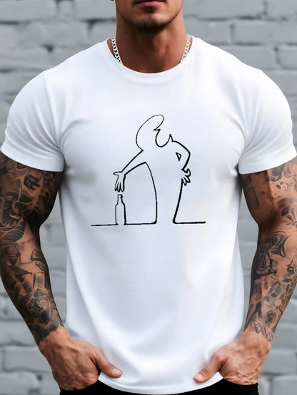 Men's Cycling Print T-Shirt – Cotton Casual Sports Tee