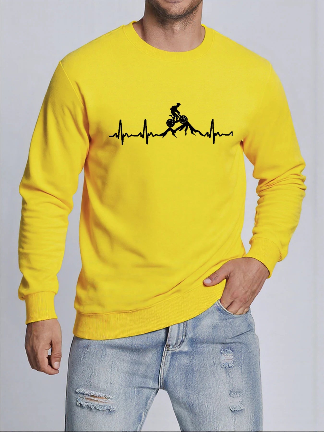 Cycling Heartbeat Crewneck Sweatshirt