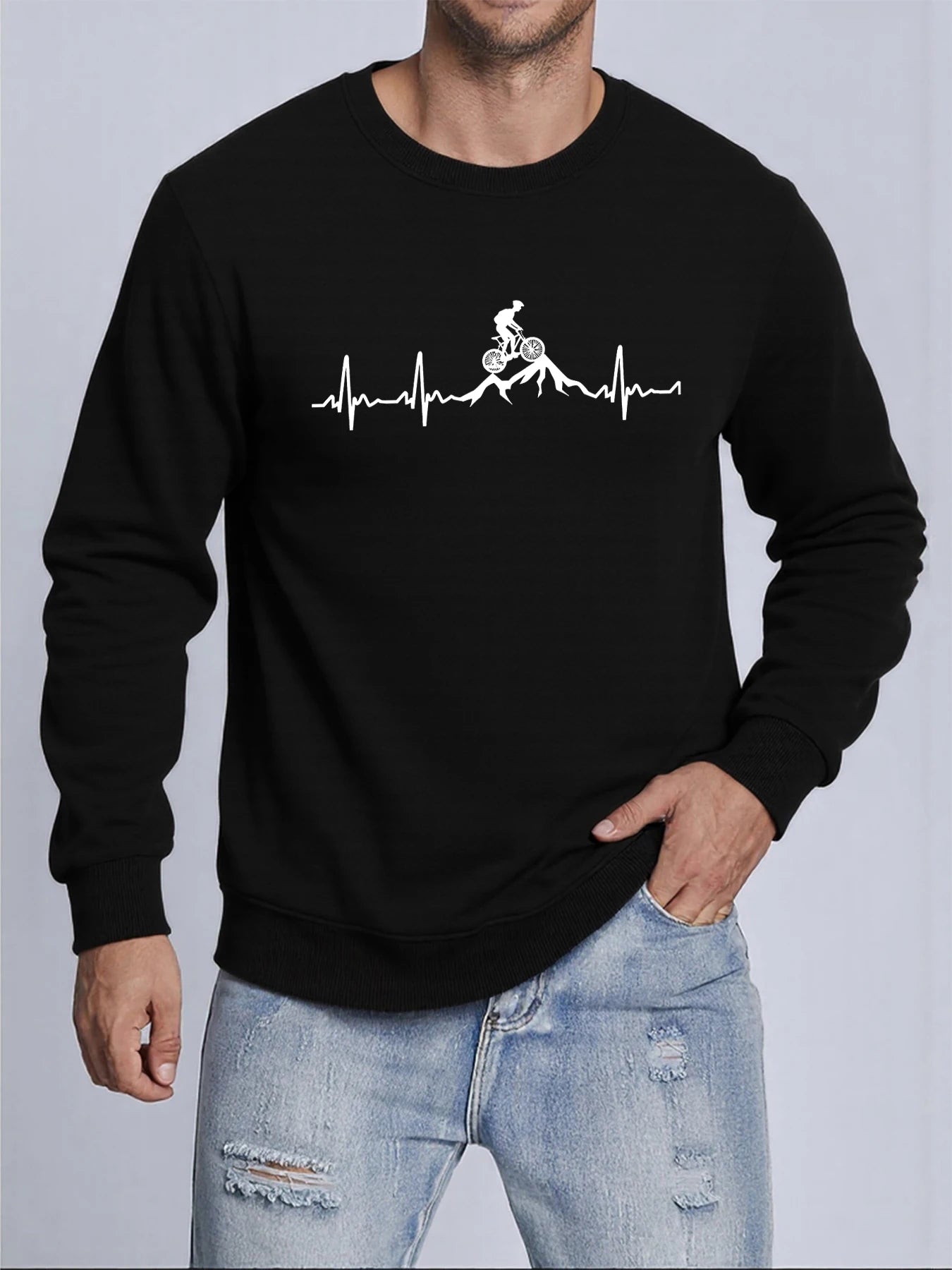 Cycling Heartbeat Crewneck Sweatshirt