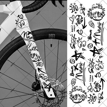 Graffiti Cycling Frame Sticker Set – Reflective & Waterproof