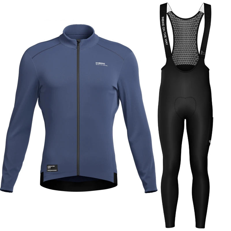 Camisa de ciclismo térmica forrada de lã quente